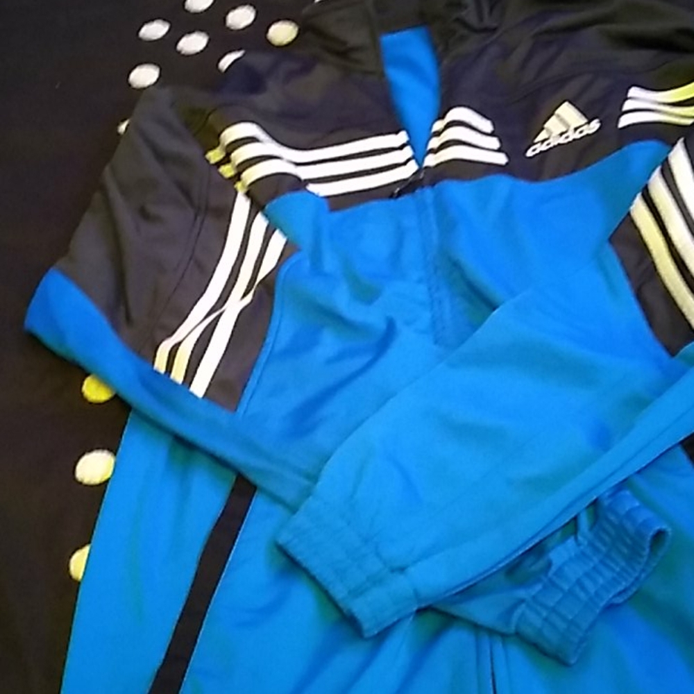 Blue and black Adidas jacket turtleneck